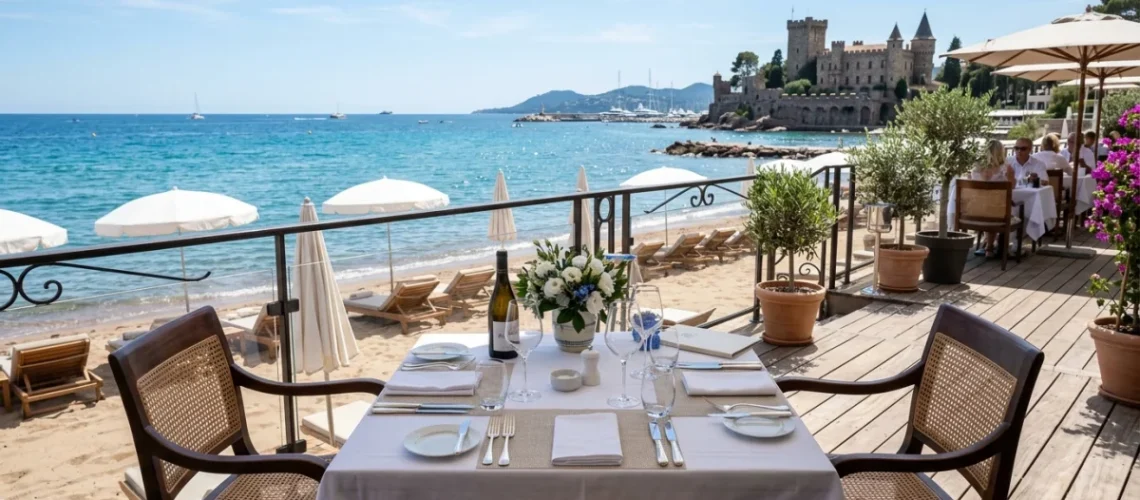 Les meilleures plages privées à Mandelieu la Napoule avec restaurant